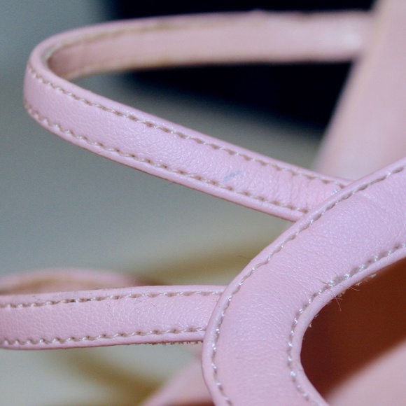 Frederick's Pink Strap Square Toe Backless Sandals - Picture 4 of 11